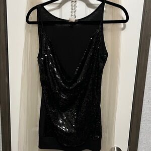 Chic Black Sequin Camisole